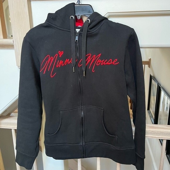Disney Parks Signature  Minnie Mouse Hoodie in Black and Res L - Picture 3 of 14
